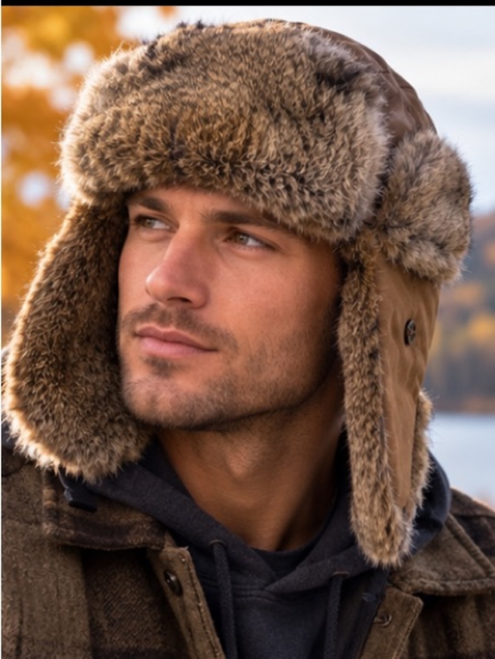 Mad Bomber Rabbit Fur Trapper Hat Mens Large Brown Waxed Cotton Winter Aviator